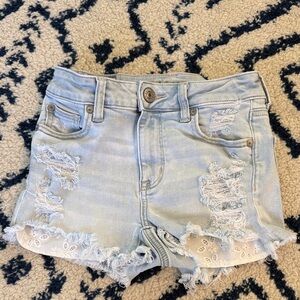 American Age Light Blue Ripped Jean Shorts